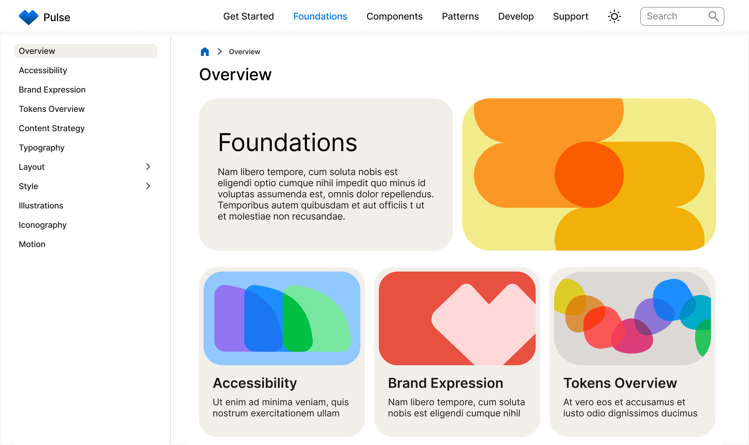 Foundations page design