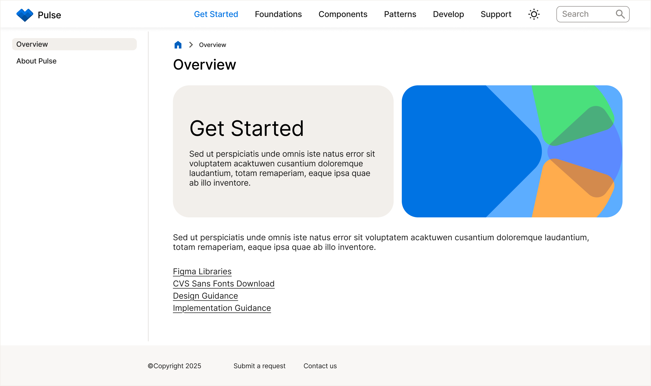 Get started page design