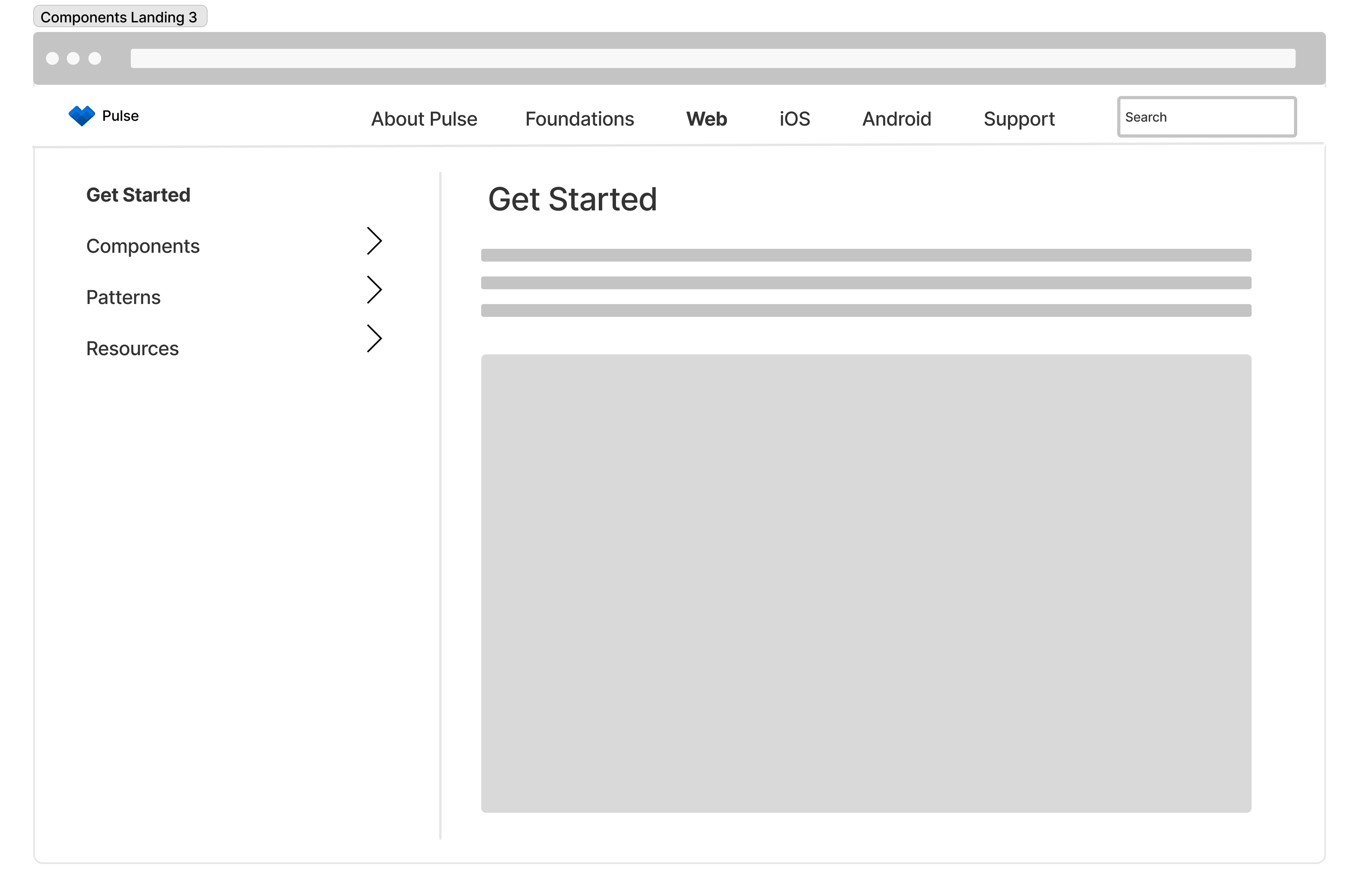 Component landing wireframe flow 3