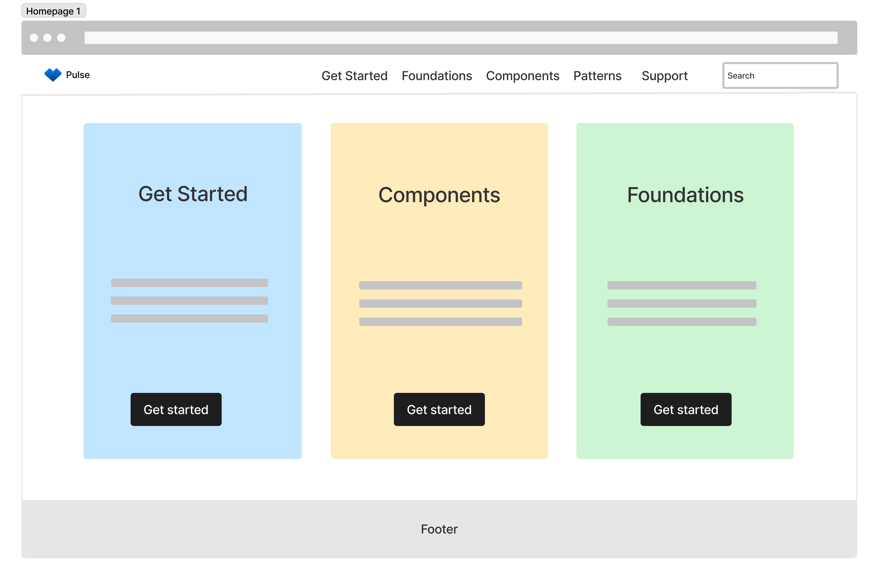 Homepage wireframe flow 1