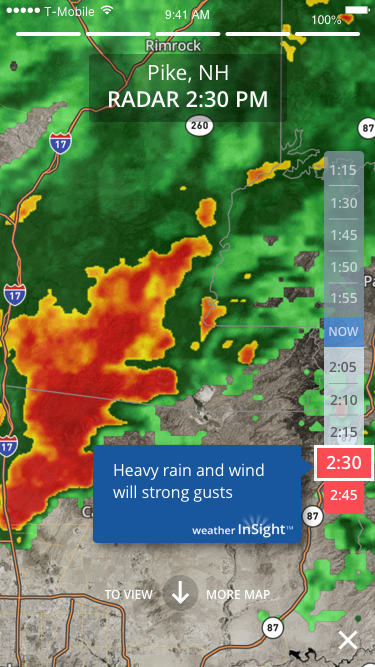 Radar moments in Weather InSight