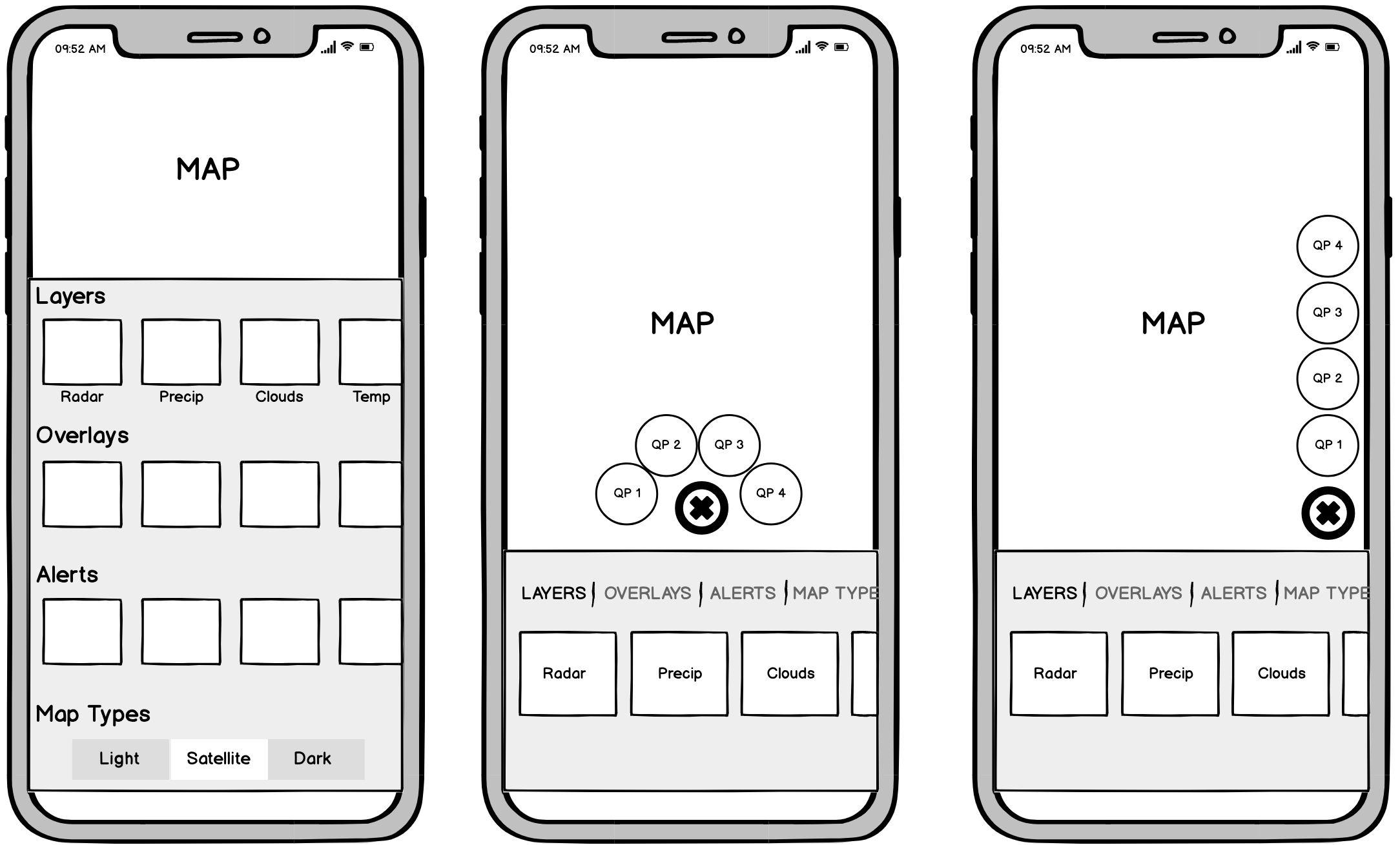 Map wireframes