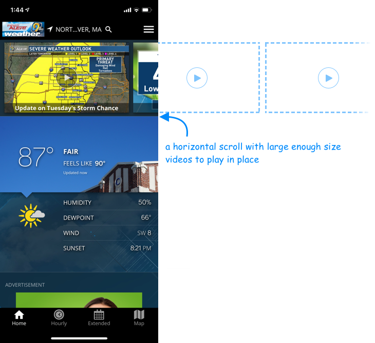 Video horizontal carousel